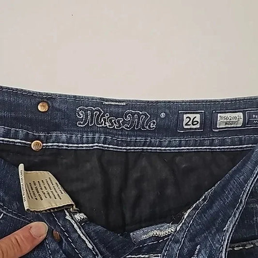 Diamond Embroidery Wide-Leg Jeans
