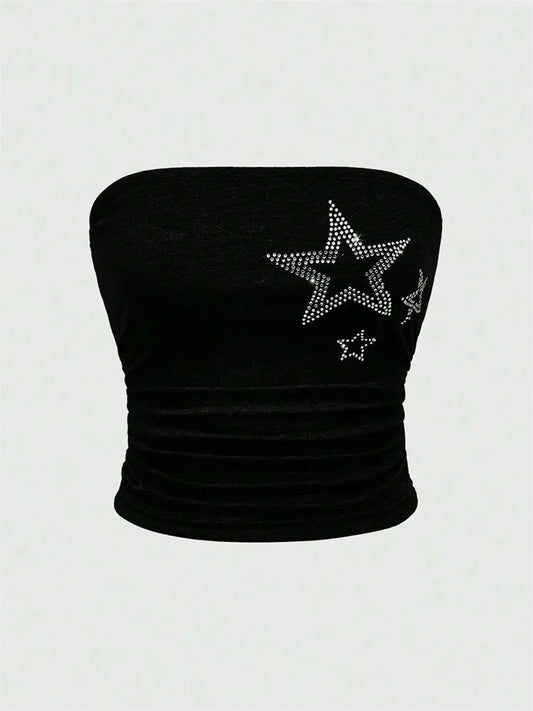 Rhinestone Star Tube Top