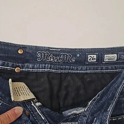 Diamond Embroidery Wide-Leg Jeans